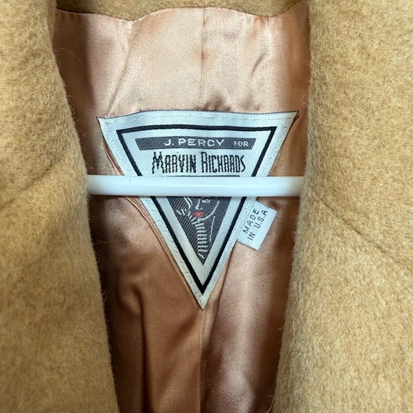 Vintage Wool Camel Double Breasted Coat L - Picture 3 of 8